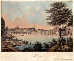 Basel Lithographie altkoloriert selten