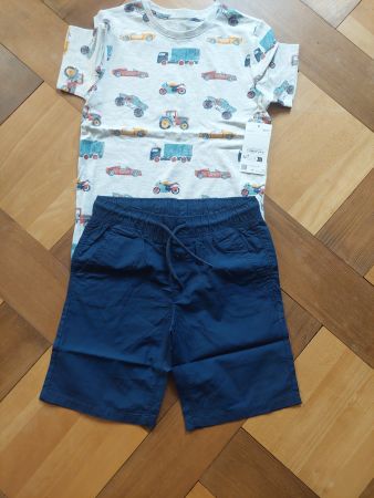 C&A T-Shirt und Hosen Set Fahrzeuge Grösse 134