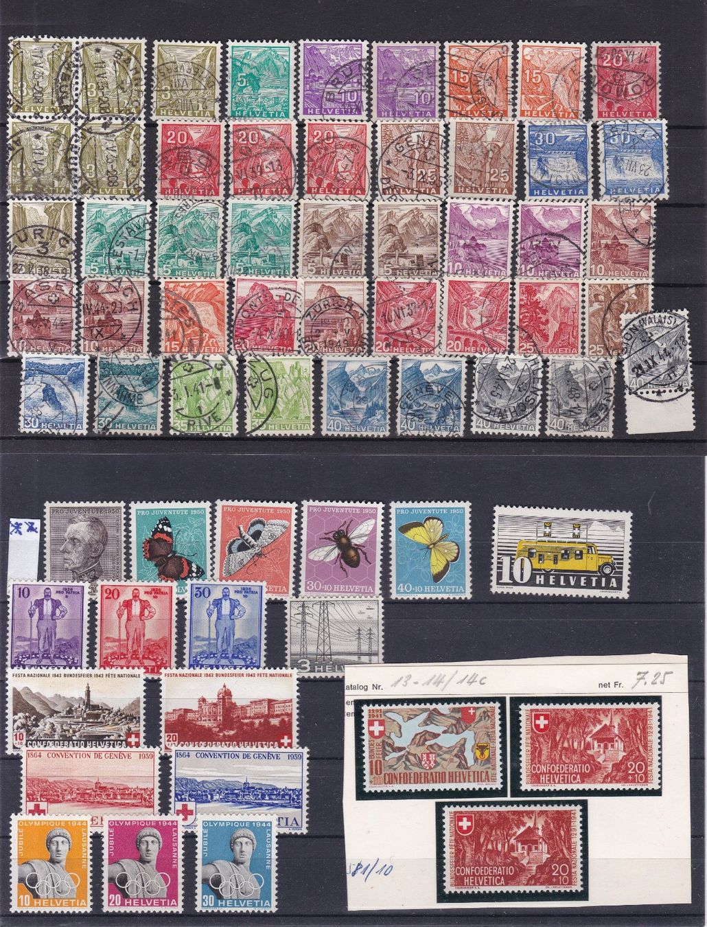 Tous les timbres: 10 Grosse CH Briefmarken-Steckkarten, bunt gemischt – D'occasion à Münchwilen AG par Nesar