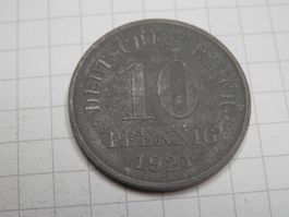 Deutschland 10 Pfennig, 1921 Zink / nicht magnetisch