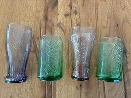4 schöne Coca-Cola Gläser