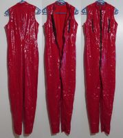NEU+OVP Damen Lackoverall Catsuit Ganzanzug ärmellos rot XXL
