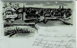 Gruss aus LINDAU sehr schöne Litho gel. 1898!