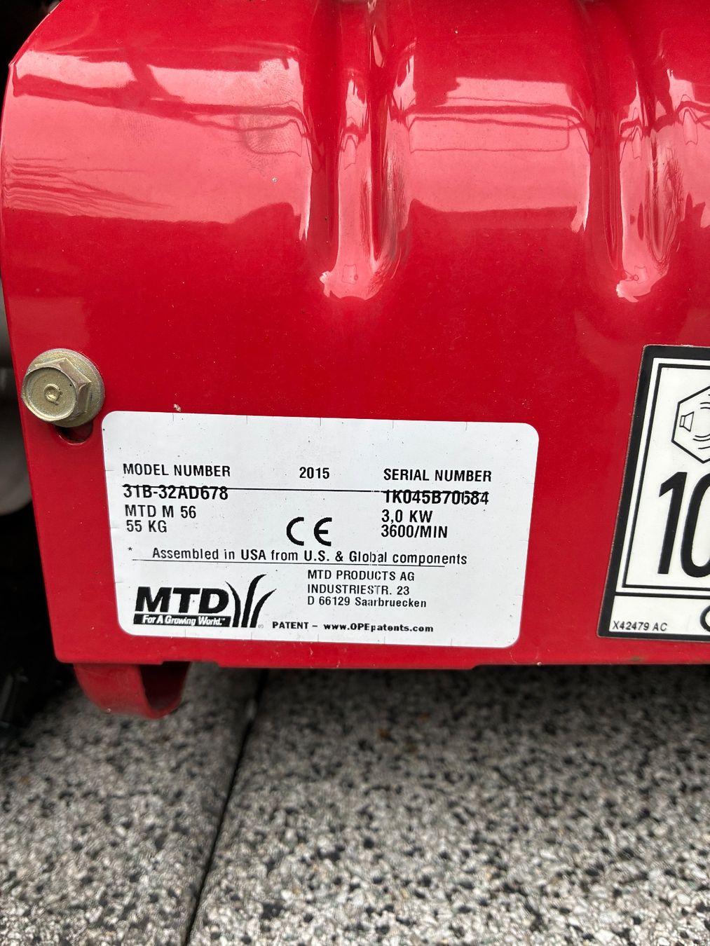 Mtd Sgombero neve: Schneefräse MTD M56 – Difettoso da Netstal venduto da Dani2500 1