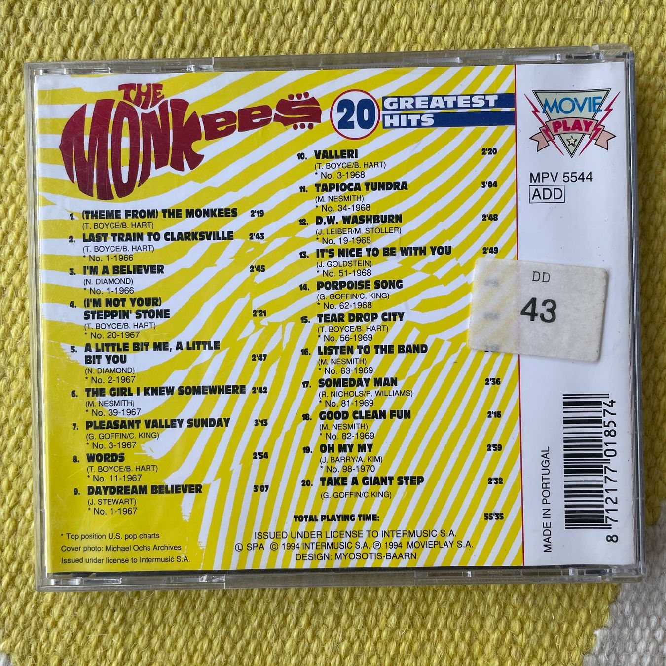 CD: THE MONKEES-20 GREATEST HITS – Usato da Rorschacherberg venduto da CD-Roli 1