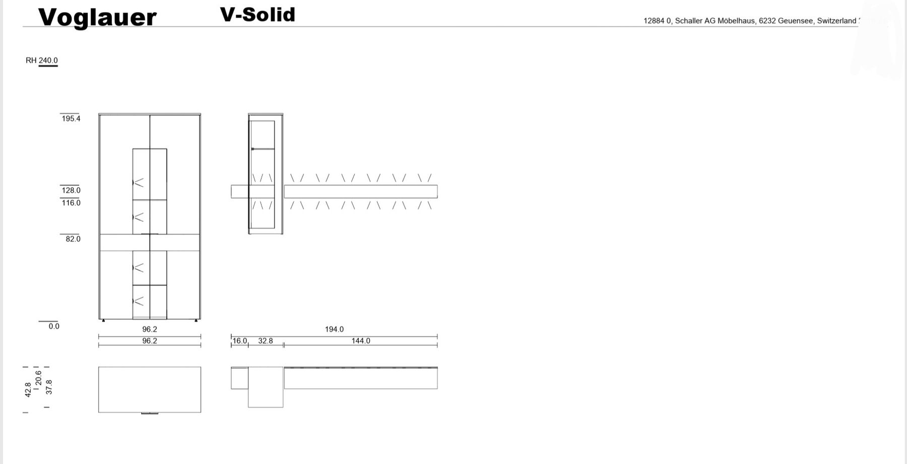 Vitrines: VOGLAUER V-Solid Design Vitrinen, Holz und Glas, Beleuchtung – D'occasion à Zug par telenyeko 2