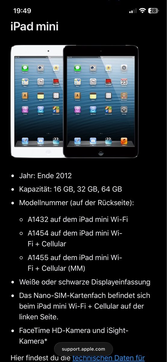 Apple Tablet PC: iPad Mini 2012 16 GB – Usato da Oberengstringen venduto da krumpaszky 7