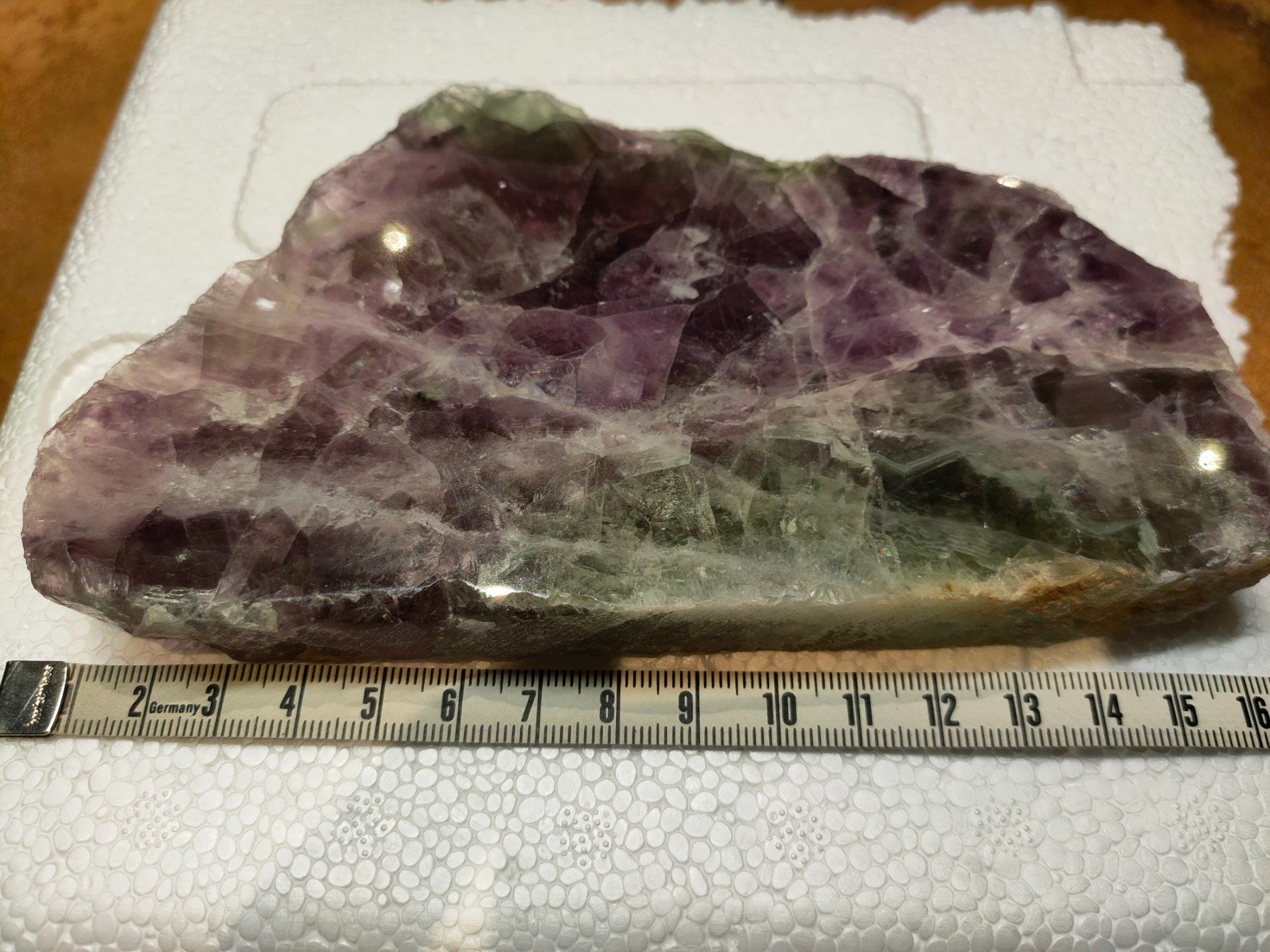 Minerali & Pietre curative: Regenbogen Fluorit polierte Scheibe – Usato da Baden venduto da Araneus 2