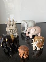 Elefanten Figuren Set 6 Stück verschiedene Materialien