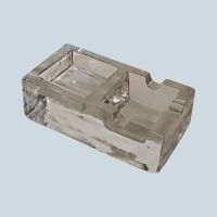Massiver Glas Aschenbecher Vintage – 1,2 kg – 15 × 8 × 5 cm 