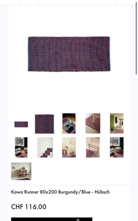 Neu Kawa Teppich 80x200 Burgundy/Blau 5