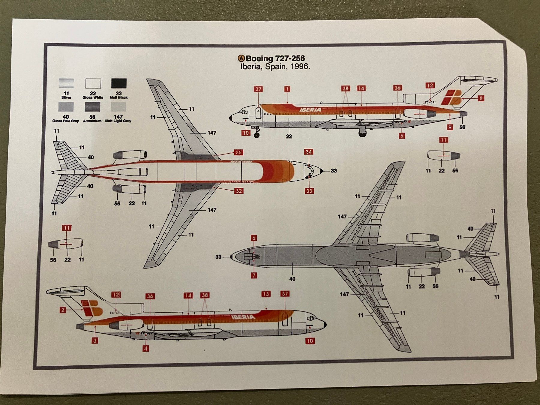 Airfix Modellbausätze & Standmodelle: Decal Sheet zu Boeing B-727 – Neu (gemäss Beschreibung) aus Riedholz von mastercom 1