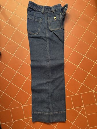 Pantalon jean bleu vintage coupe bootcut taille haute 36