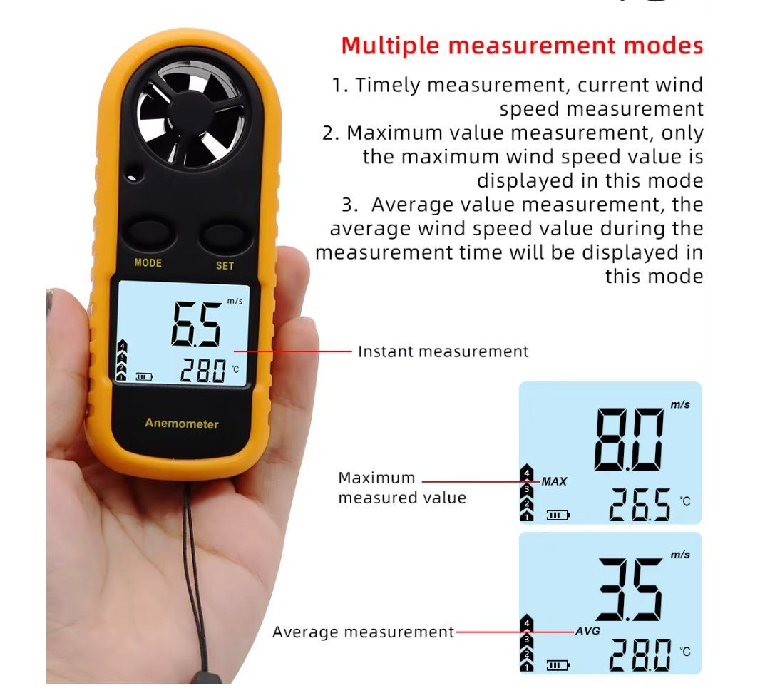 Mesurer: Anemometer Windgeschwindigkeitsmesser Luftgeschwindigkeit – Neuf avec emballage d'origine à Genève par Top-Trend 7