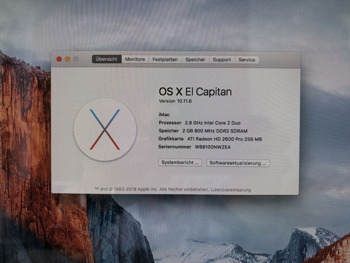 Apple PCs: Apple iMac 24” Intel Core Duo 2 2.8GHz – Gebraucht aus Wohlen AG von zrhdus 1
