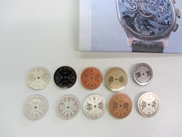 10 Stk. Zifferblätter Chronographe Vintage, Swiss Made