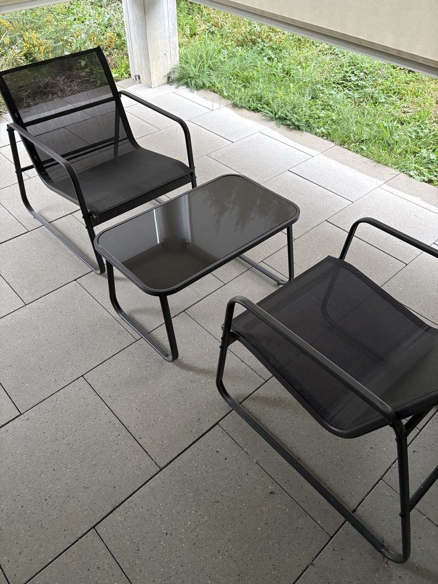 Set di tavolo e panche: Gartenmöbel Set 2x Sessel mit Tisch dunkelgrau – Nuovo (secondo la descrizione) da Kloten venduto da Flower_007 1