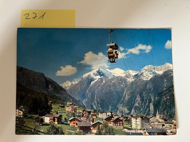 Ansichtskarten: Ansichtskarte Grächen Walllis Sesselbahn Grächen-Hannigalp, – Gebraucht aus Niederwil AG von dahu75