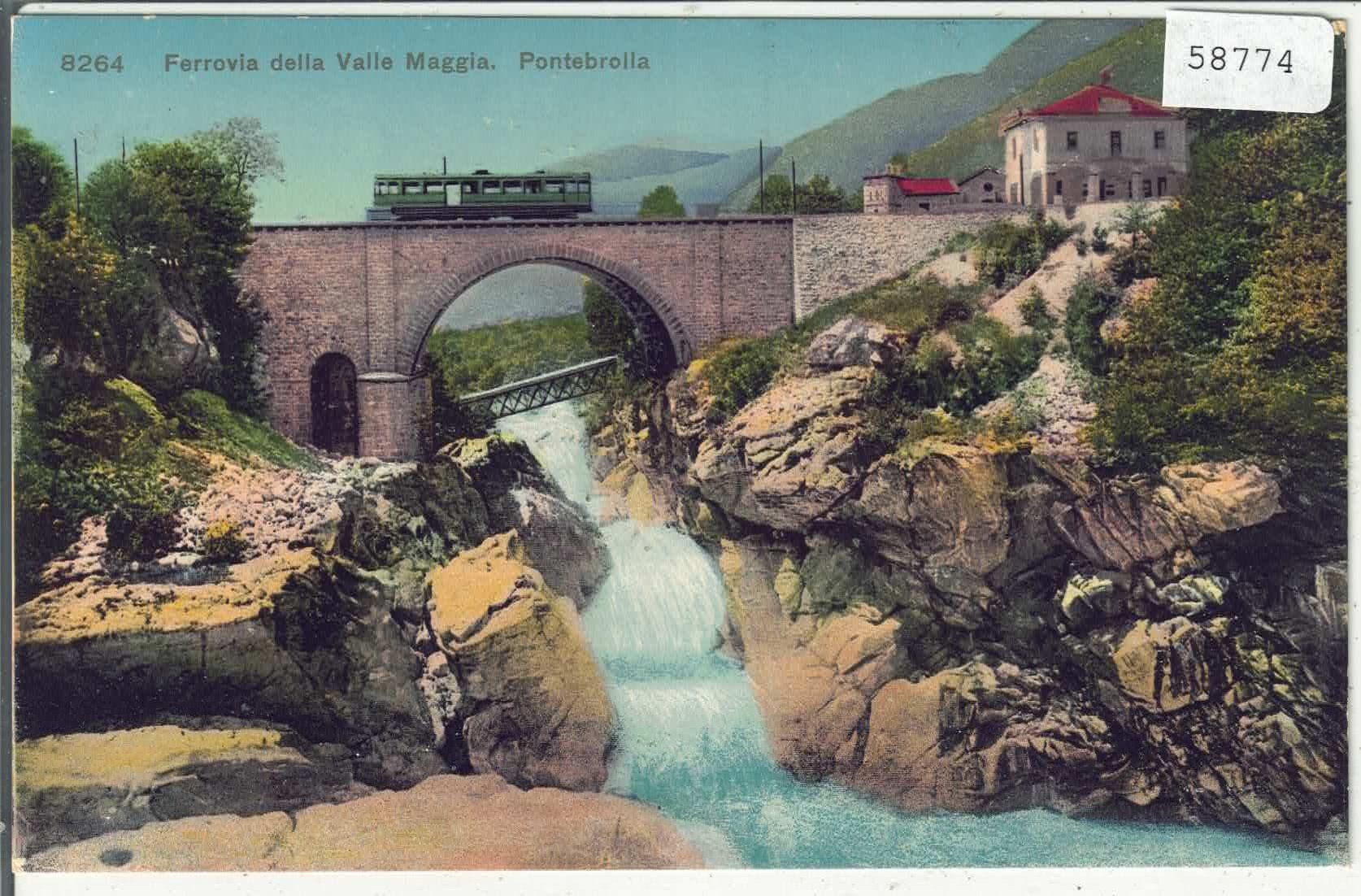 Cartoline postali: Ferrovia della Valle Maggia - Pontebrolla - Litho – Usato da Ettingen venduto da Kartenplanet