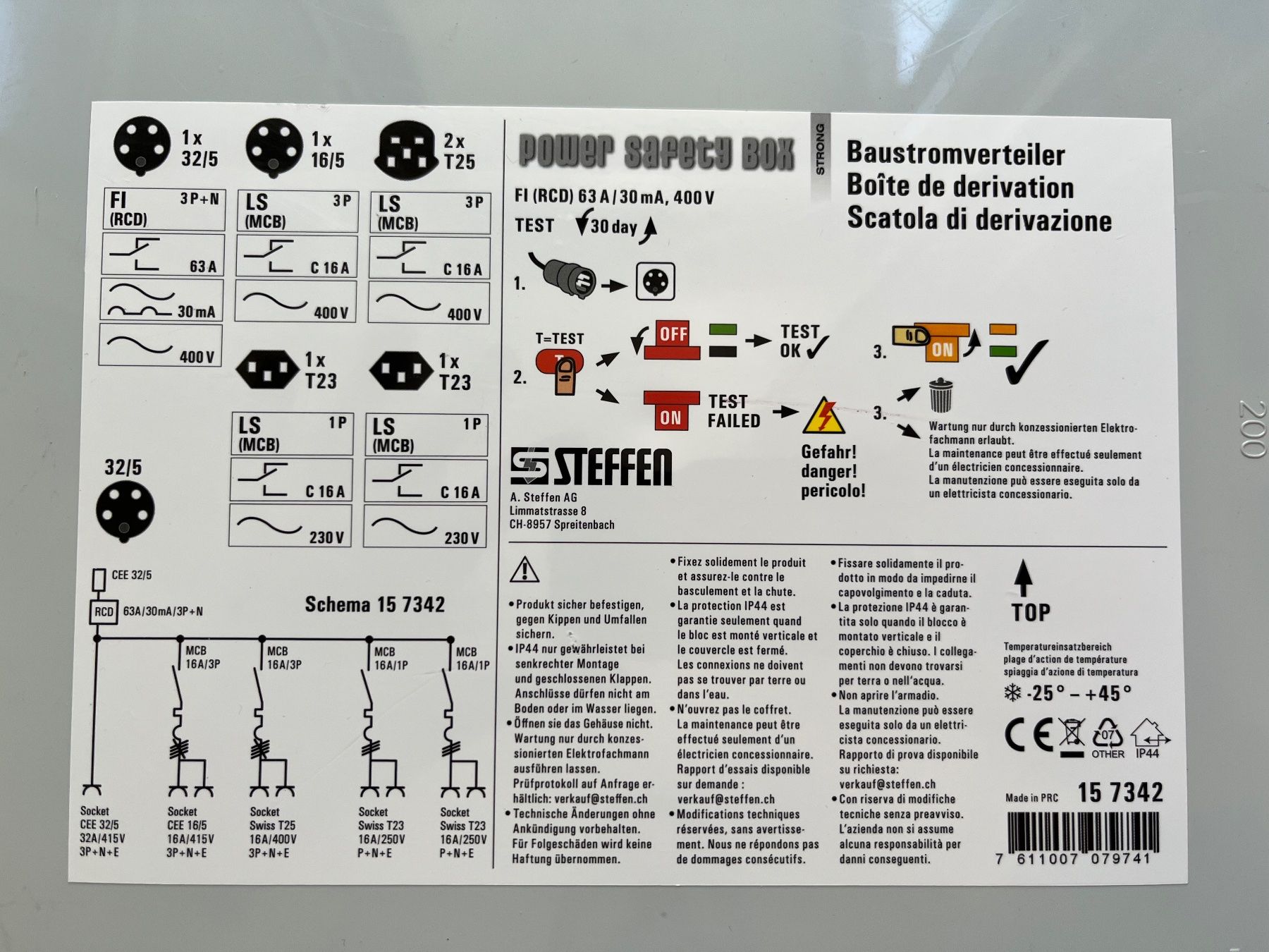 Elettrotecnica: Baustromverteiler 32A. Bauprovisorium CEE32A. NEU. Steffen – Nuovo (secondo la descrizione) da bern venduto da sanducci 7
