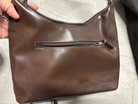 Petit sac à main brun fermeture éclair
