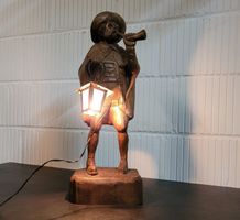 Nachtwächter Holzfigur geschnitzt mit Lampe Süd-Deutschland