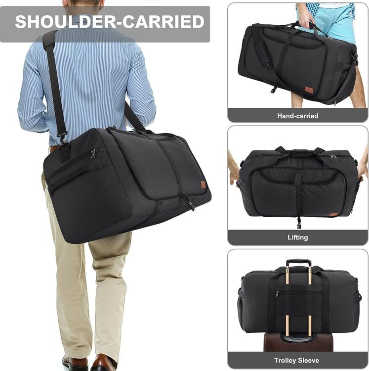 Borse: Faltbare wasserdichte Reisetasche 100L große mit Schuhfach – Nuovo e nell'imballaggio originale da Genève venduto da Top-Trend 3