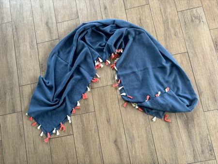 Made in Greece_Blue Scarf with Tassels