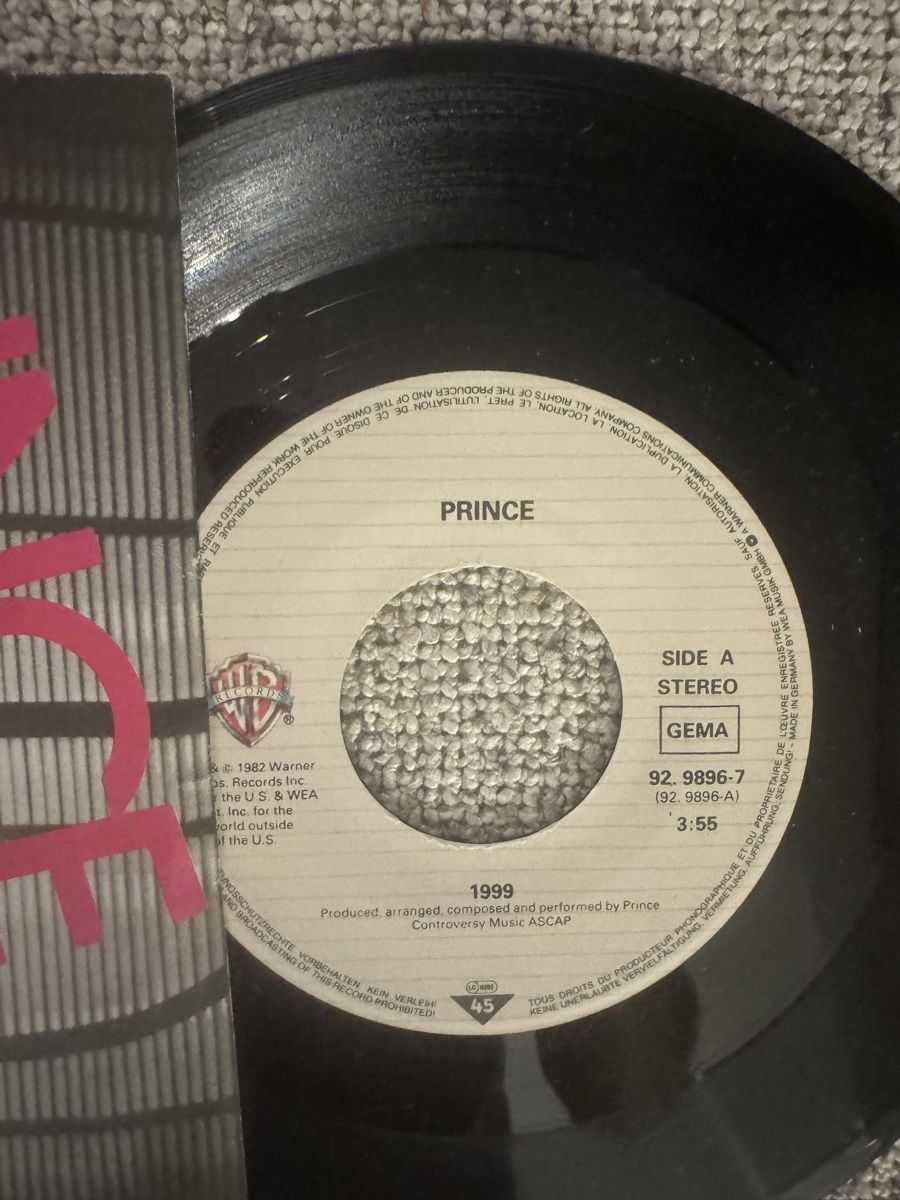 Dischi in vinile: Prince -  1999 - 7" Single -  1982 – Usato da Rorbas venduto da BlackstarRecords 2