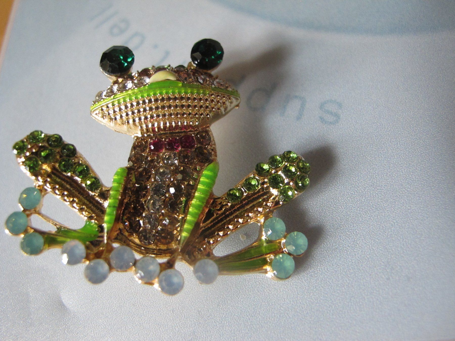 Spille & Fermagli: Frosch Brosche mit Strass-Steinen, Goldig – Nuovo (secondo la descrizione) da Löhningen venduto da Chimae67 3