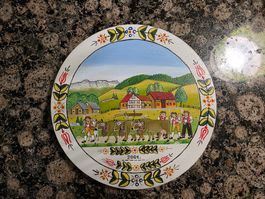 Appenzeller Bild Bödeli Holz bemalt Motiv Alpabzug 2001 