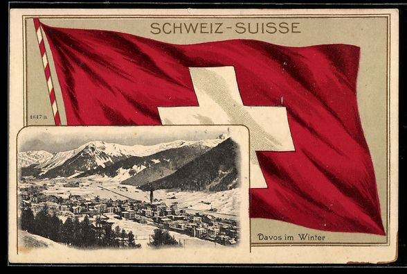 Ansichtskarten: Davos, Totalansicht des winterlichen Ort – Gebraucht aus Berlin von bartko-reher