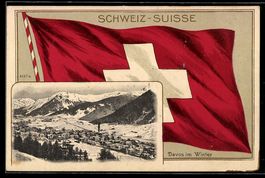 Davos, Totalansicht des winterlichen Ort