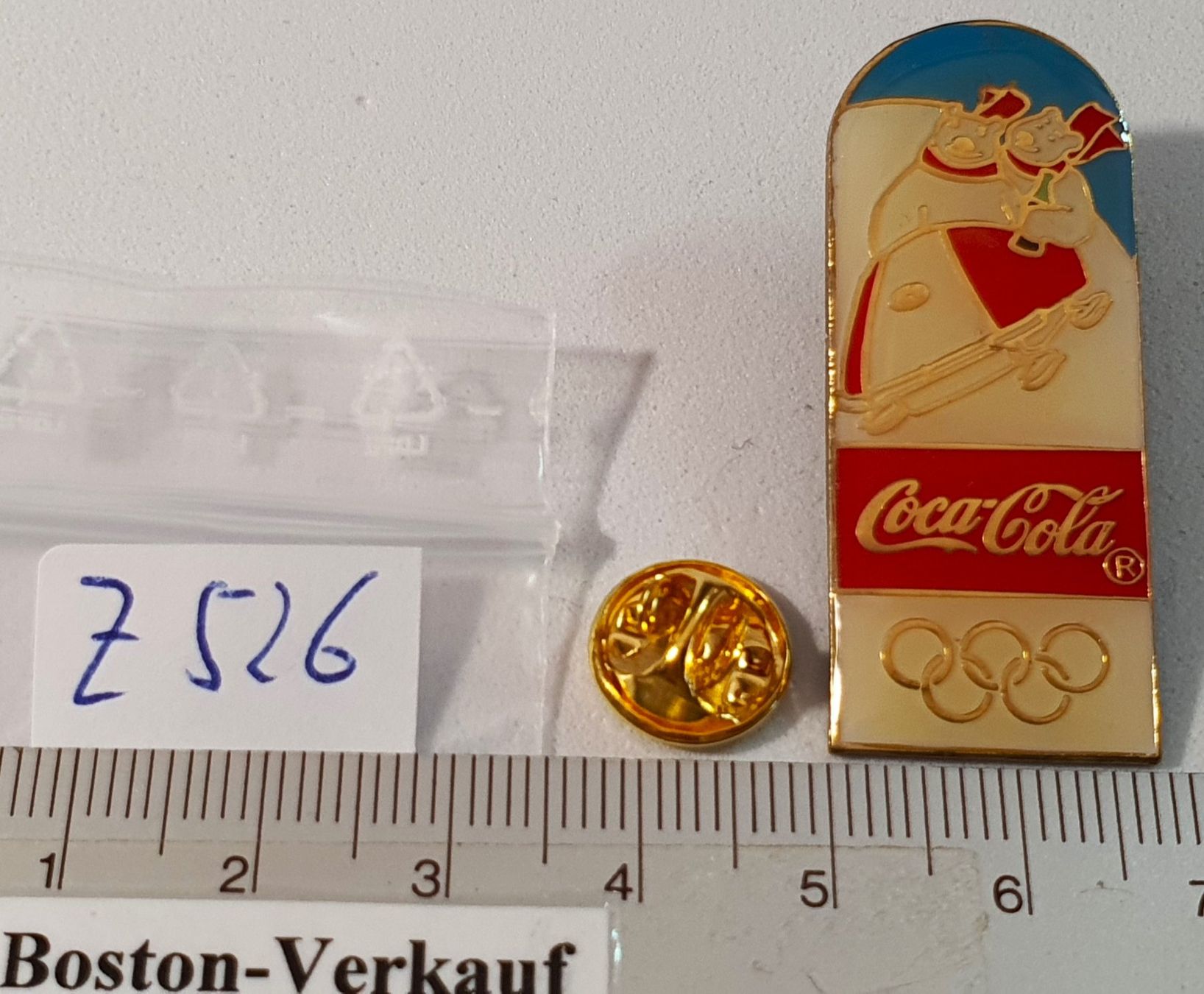 Placchette & Badge: Z526 - Pin Olympic Winter Games Coca Cola Eisbär – Usato da Reinach BL venduto da Boston-Verkauf 1