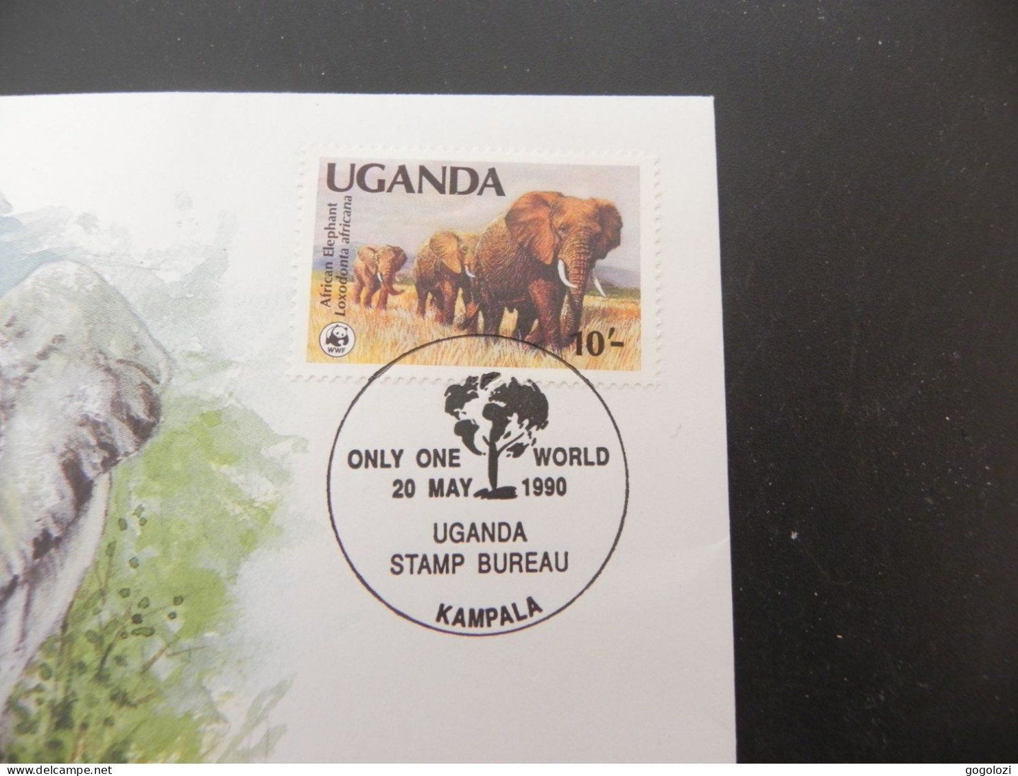 Tutti le monete: WWF Münzbrief Uganda Elefant 1990 – Usato da Biel/Bienne venduto da Gogolozi 2