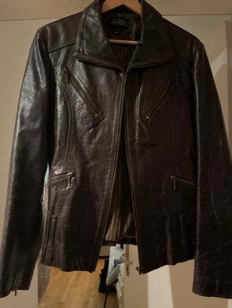 Braune Damen Lederjacke, Grösse 16/L Top Zustand!