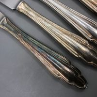 6 Tafelmesser versilbert Skandinavisches Design