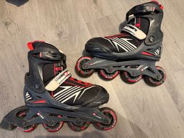 K-TEC Inlineskates Gr. 35–38 verstellbar – schwarz/rot