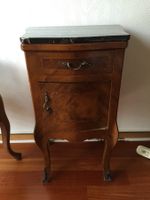 Commode ancienne bois marqueté plateau marbre tiroir et p...