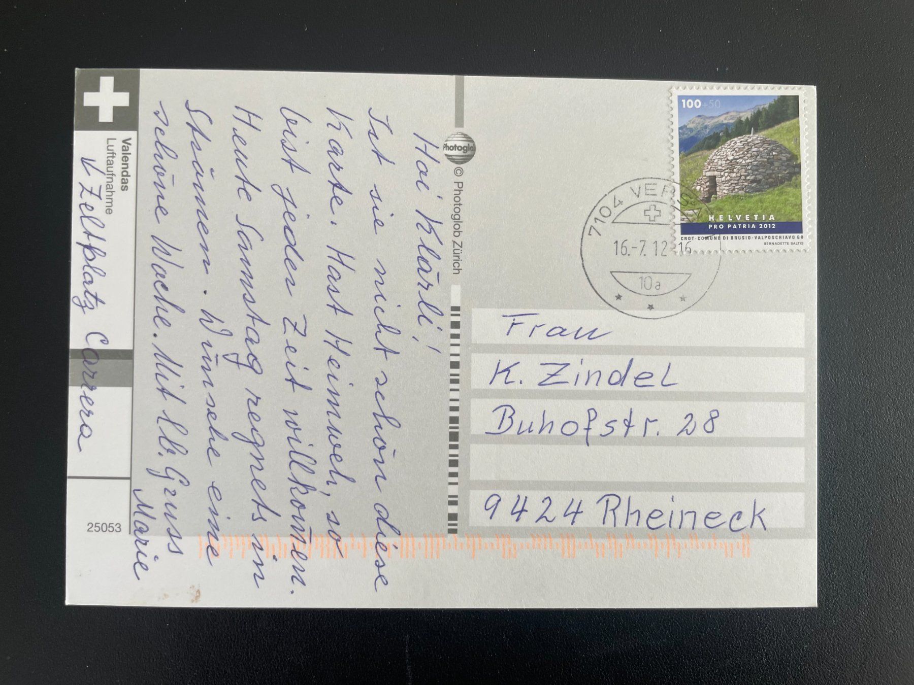 Cartoline postali: AK GR Valendas, Luftaufnahme – Usato da Thal venduto da Danny82 1