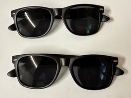 Sonnenbrillen schwarz UV 400 2 Stk. mit Werbung