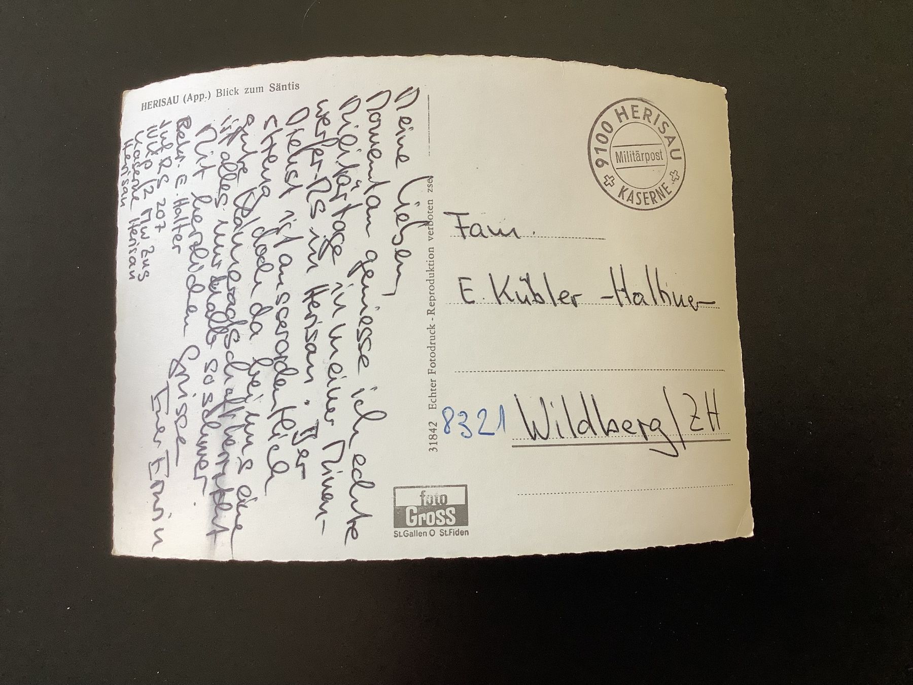 Cartoline postali: Herisau - Blick zum Säntis – Usato da Bassersdorf venduto da F-104fan 1