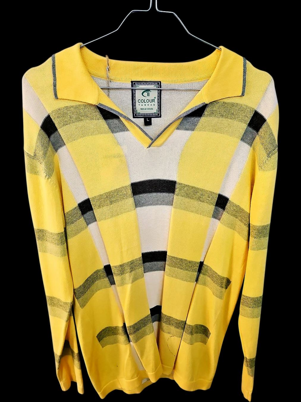 Top: Colour Thread Gelbes Karo-Poloshirt - Größe L – Usato da Zug venduto da vinokilo 1