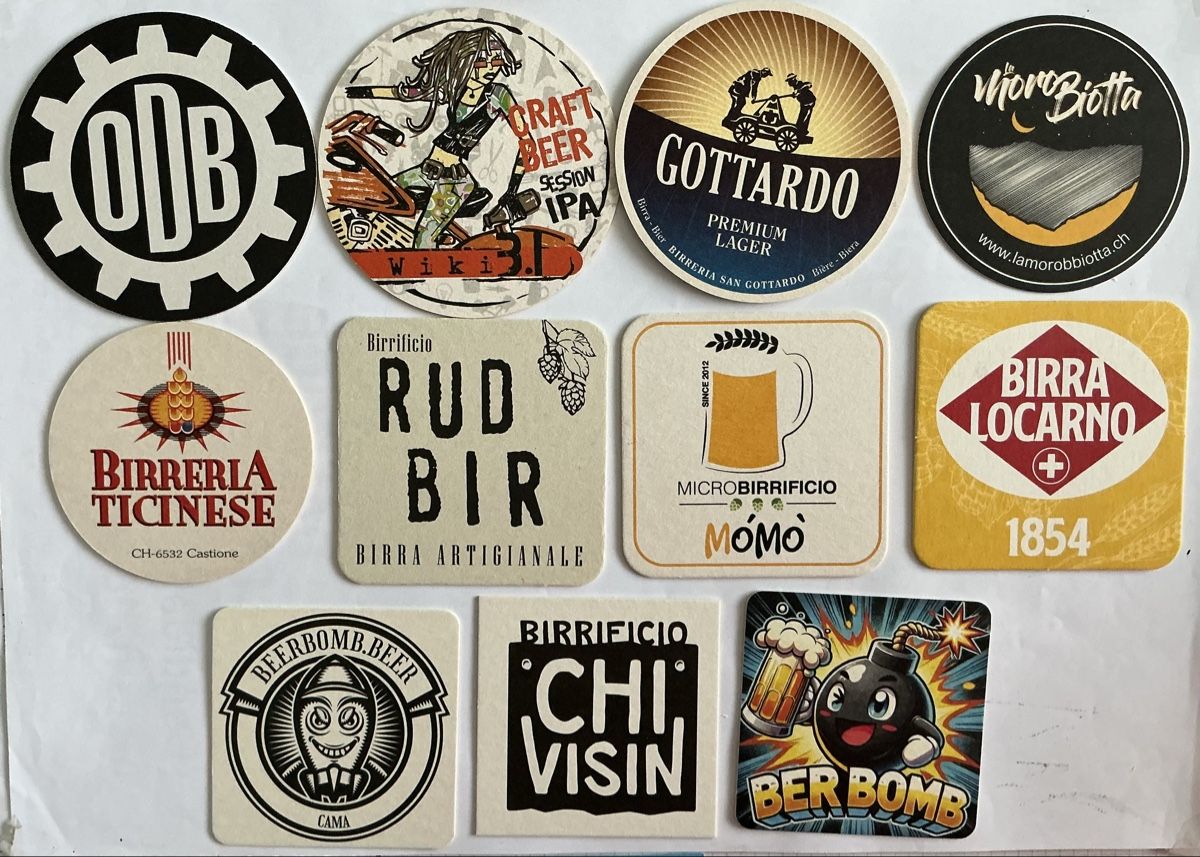 Untersetzer: Tessiner Brauereien Bierdeckeln  – Neu (gemäss Beschreibung) aus Arcegno von Denni