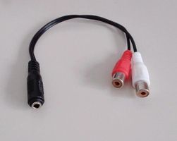 cable, Kabel Klinkenbuchse 3,5 mm stereo/ 2x Cinchbuche 0,2m
