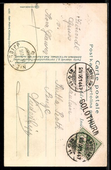 Cartoline postali: AK Solothurn, Zeitglockenturm mit Kutsche – Usato da Berlin venduto da bartko-reher 1