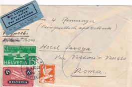 Bedarfsflugpost Zürich - Mailand (- Rom) 1933
