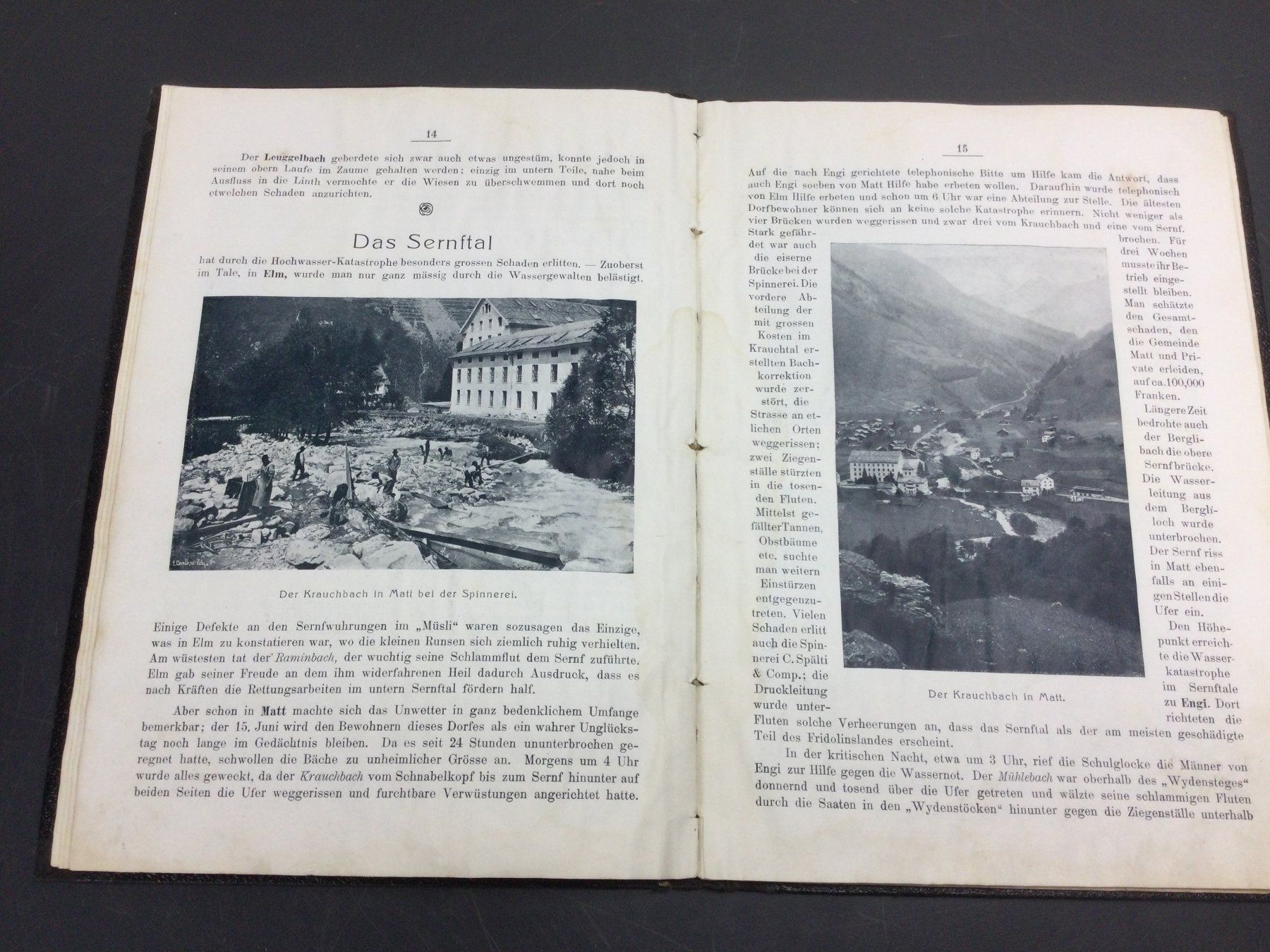 Cartoline postali: Die Wasser- Katastrophe im Kanton Glarus von 1910 – Usato da Wangen SZ venduto da kuriosum12 3