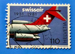 Nr.653   50 Jahre SWISSAIR GESTEMPELT Sonderpostmarken I 