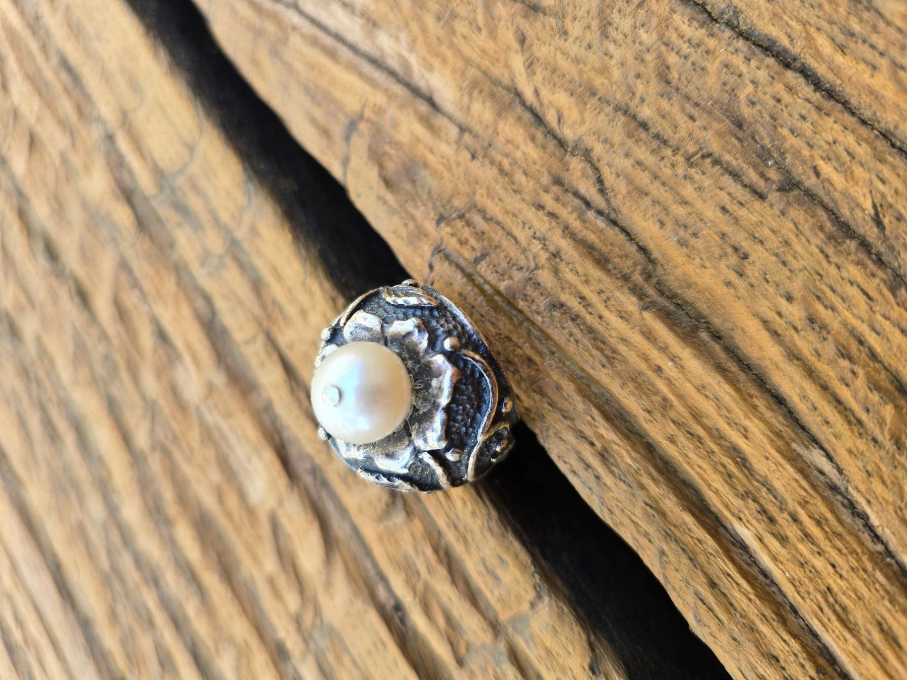 Anelli: Schmuck: Silber-Ring mit Zuchtperle-Nr. 8 – Usato da Romanshorn venduto da Rachacha 3
